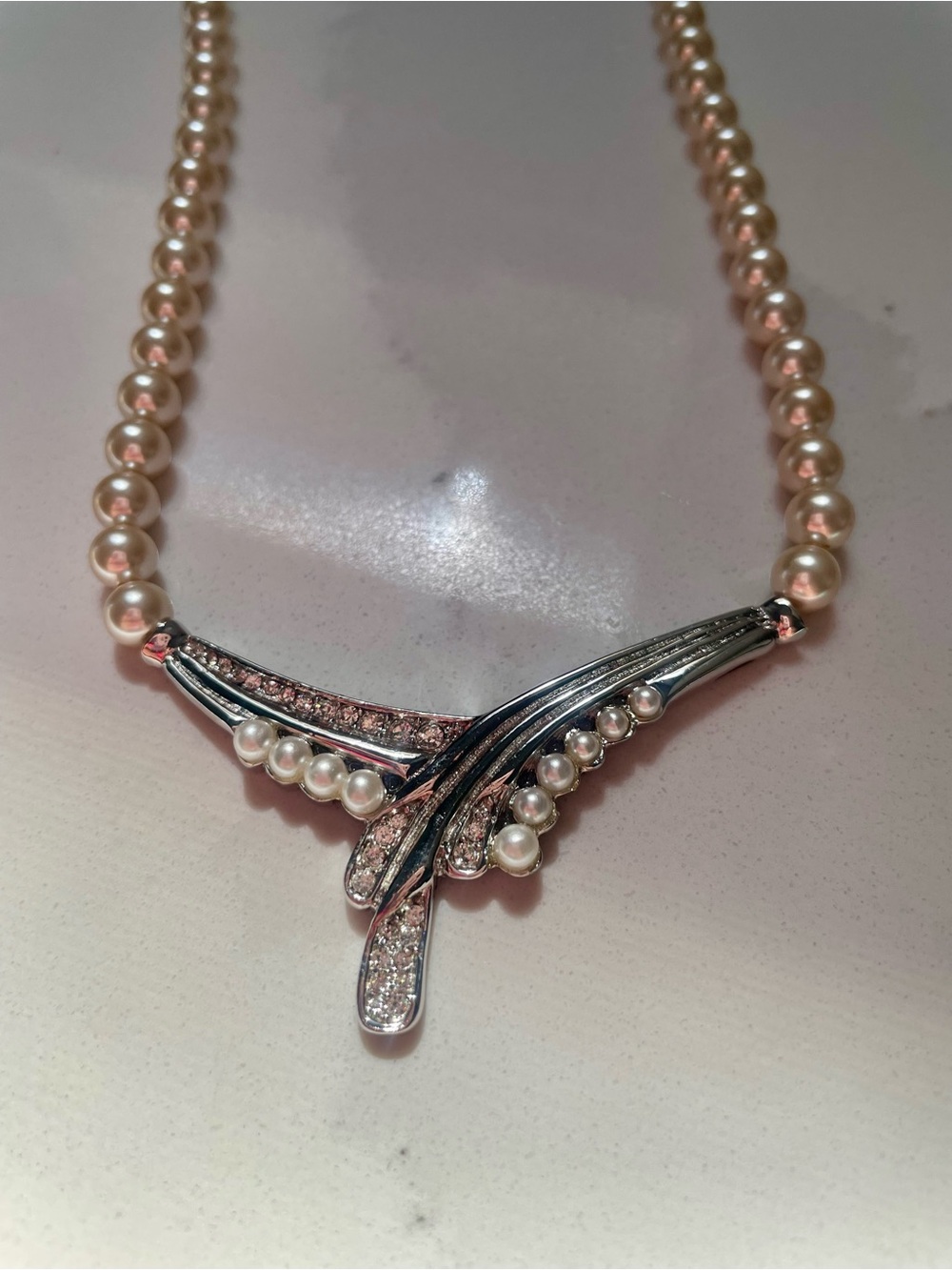NWT Vintage Rachel costume jewelry pearl necklace